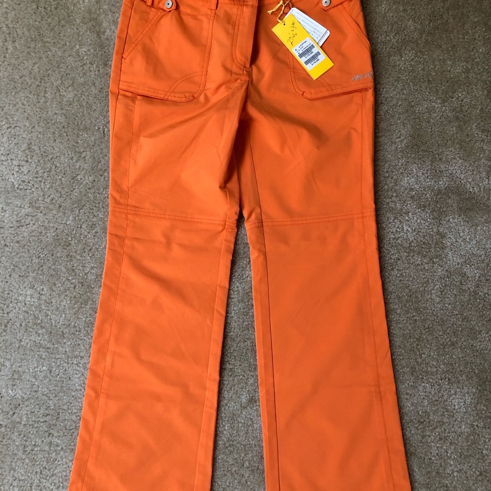Orange Boot Cut Golf Pants